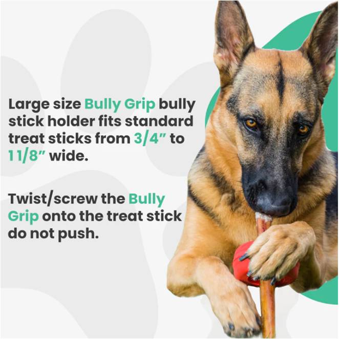 Bully Stick Holder for Large  Size Chew Resistant  Fits Treat Sticks from 3/4" to 1 1/8" Wide Treat Sticks – Chew-Resistant, Non-Toxic Rubber Safety Device for Dogs